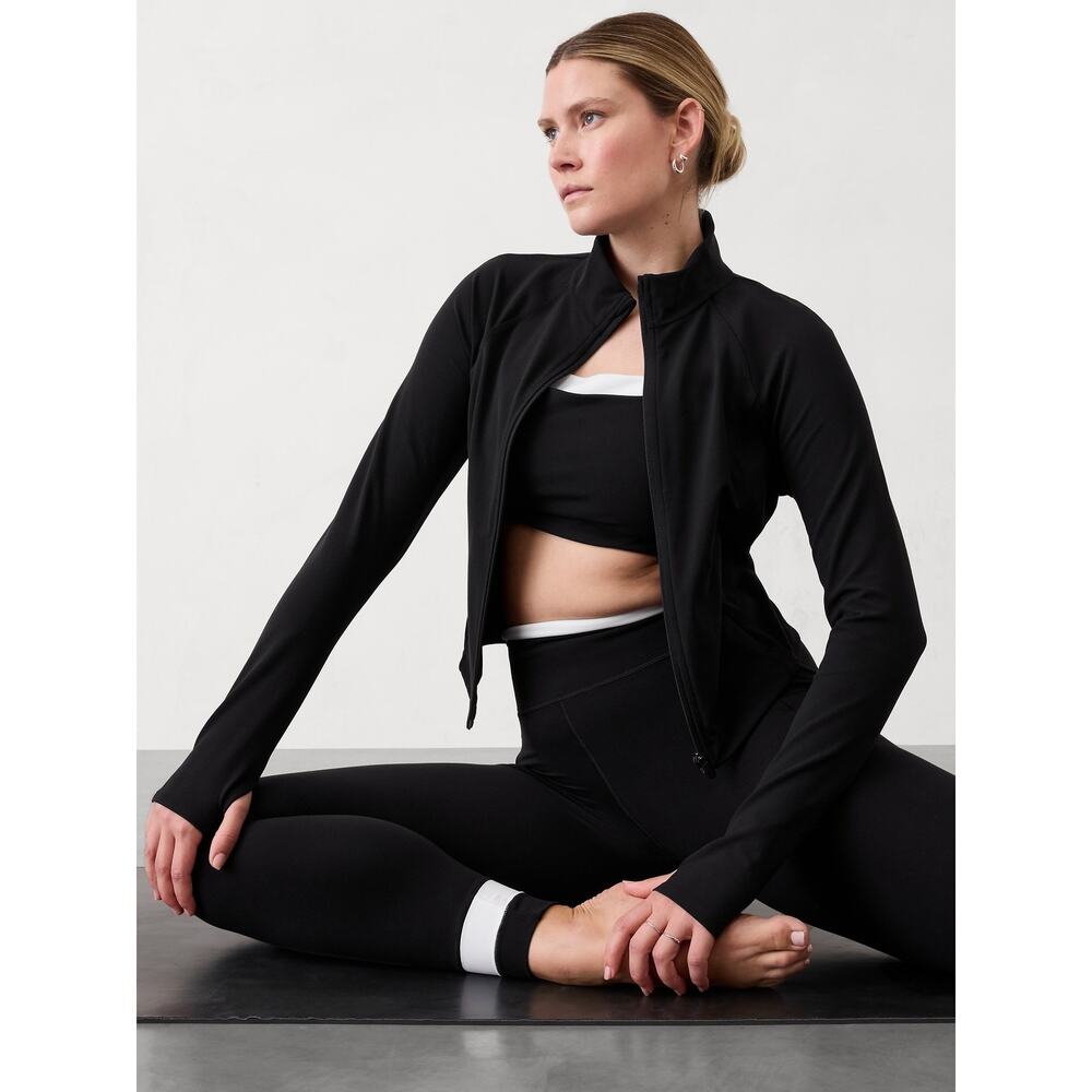 Athleta Black Salutations Crop Jacket - image 1